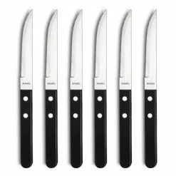 Coffret 6 Couteaux Steak Pizza 21,6 Cm Amefa