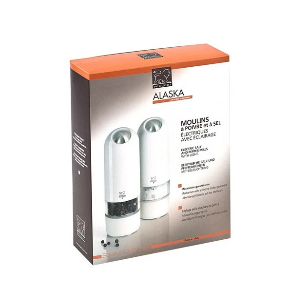 Duo Moulin à Poivre Et Sel Electrique Alaska 17 Cm Blanc Peugeot 7 Duo Moulin à Poivre Et Sel Electrique Alaska 17 Cm Blanc Peugeot – Image 5