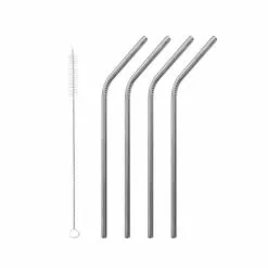 Paille En Inox Coudée 21,5cm X4 Lebrun