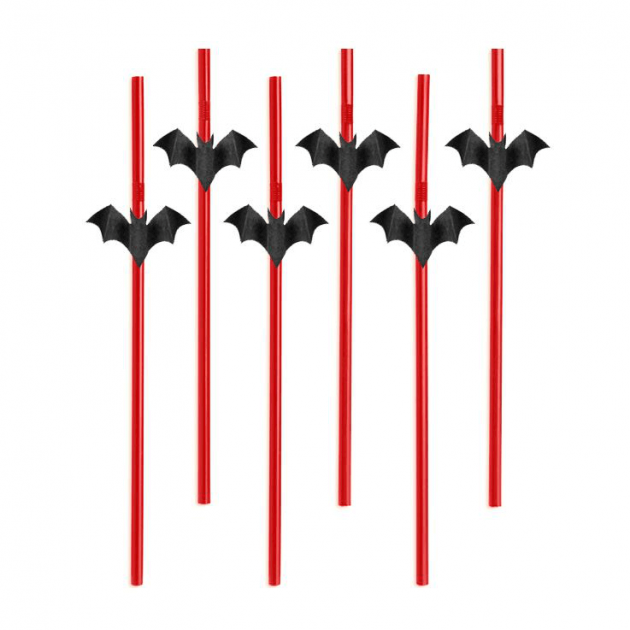 Partydeco Pailles En Papier Halloween Chauve-Souris PartyDéco (x6) 3 Partydeco Pailles En Papier Halloween Chauve-Souris PartyDéco (x6)