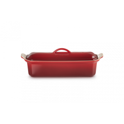 Terrine Rectangulaire En Céramique Avec Presse 32 Cm Cerise Le Creuset